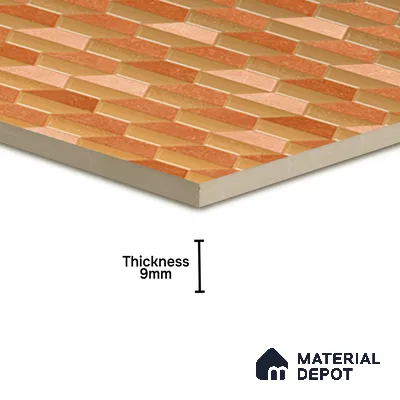 Geometric Wall & Floor Tile TL 07237 E Alpi 8003 GLM (Gold) 1 ft x 1 ft Ceramic Matte Finish - 9 mm  | 2 mm Spacer is Mandatory | Please Expect a Slight Variation of Pattern (Sample)